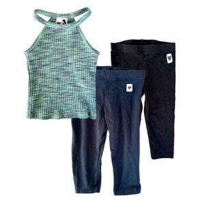 H&M + Cotton On 3PC Outfit Bundle | 2 Leggings + Rib Tank | 3T | GUC